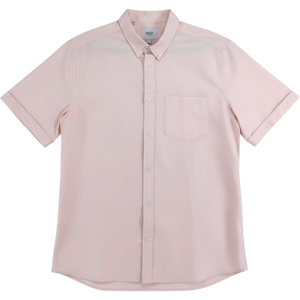 WEZC Pink Button Down Shirt Men's L Light Pastel Preppy Old Money EUC